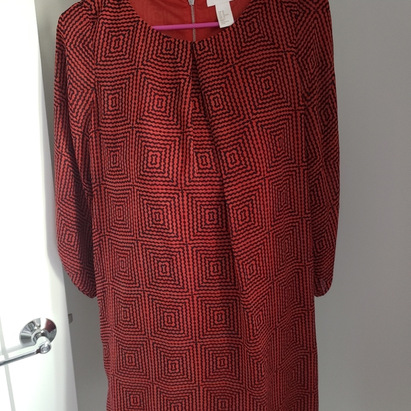 Red geometric dress - Picture 1 of 2